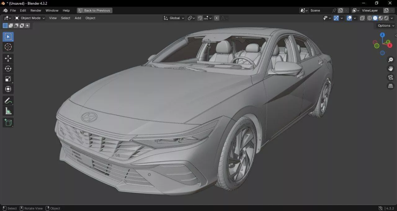 Hyundai Elantra 2024 CAD MODEL 3D model