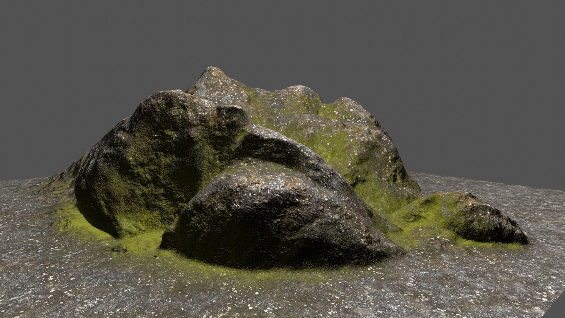 Rock mountain with grass on top Low-poly 3D model_6