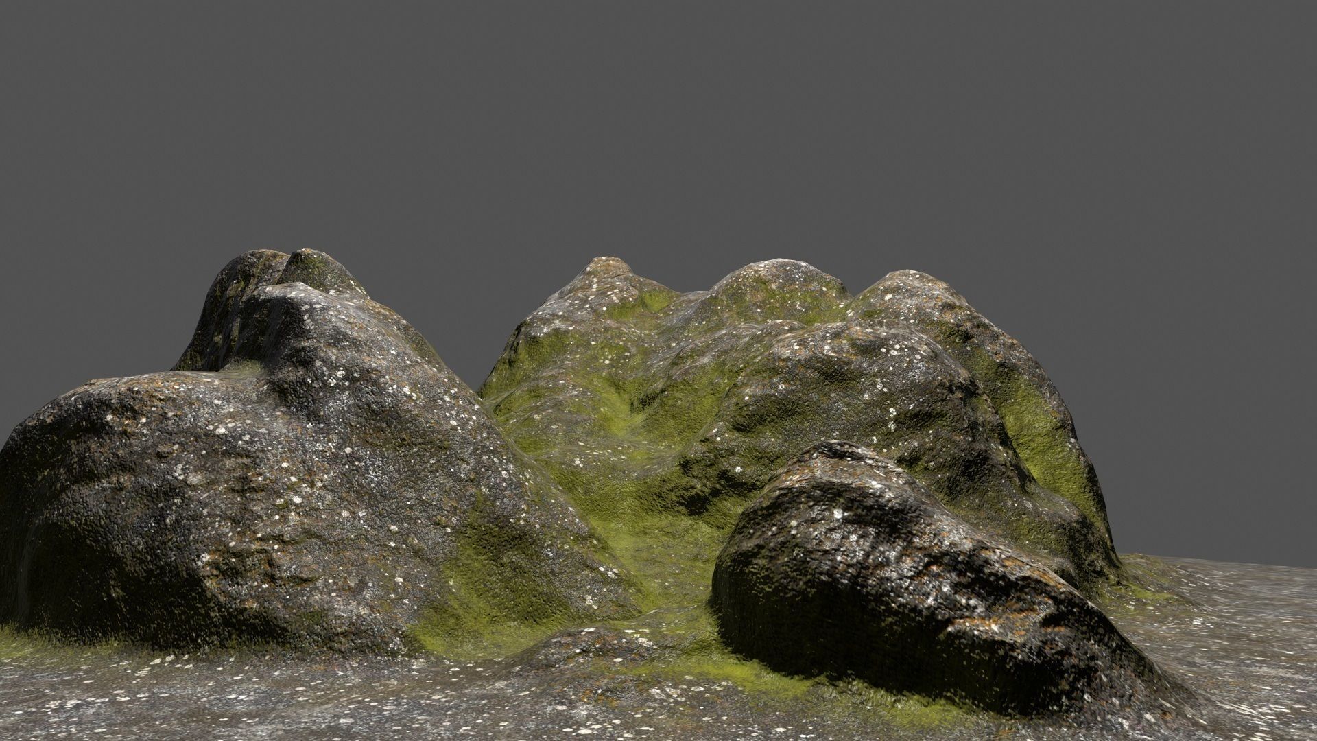 Rock mountain with grass on top Low-poly 3D model_21