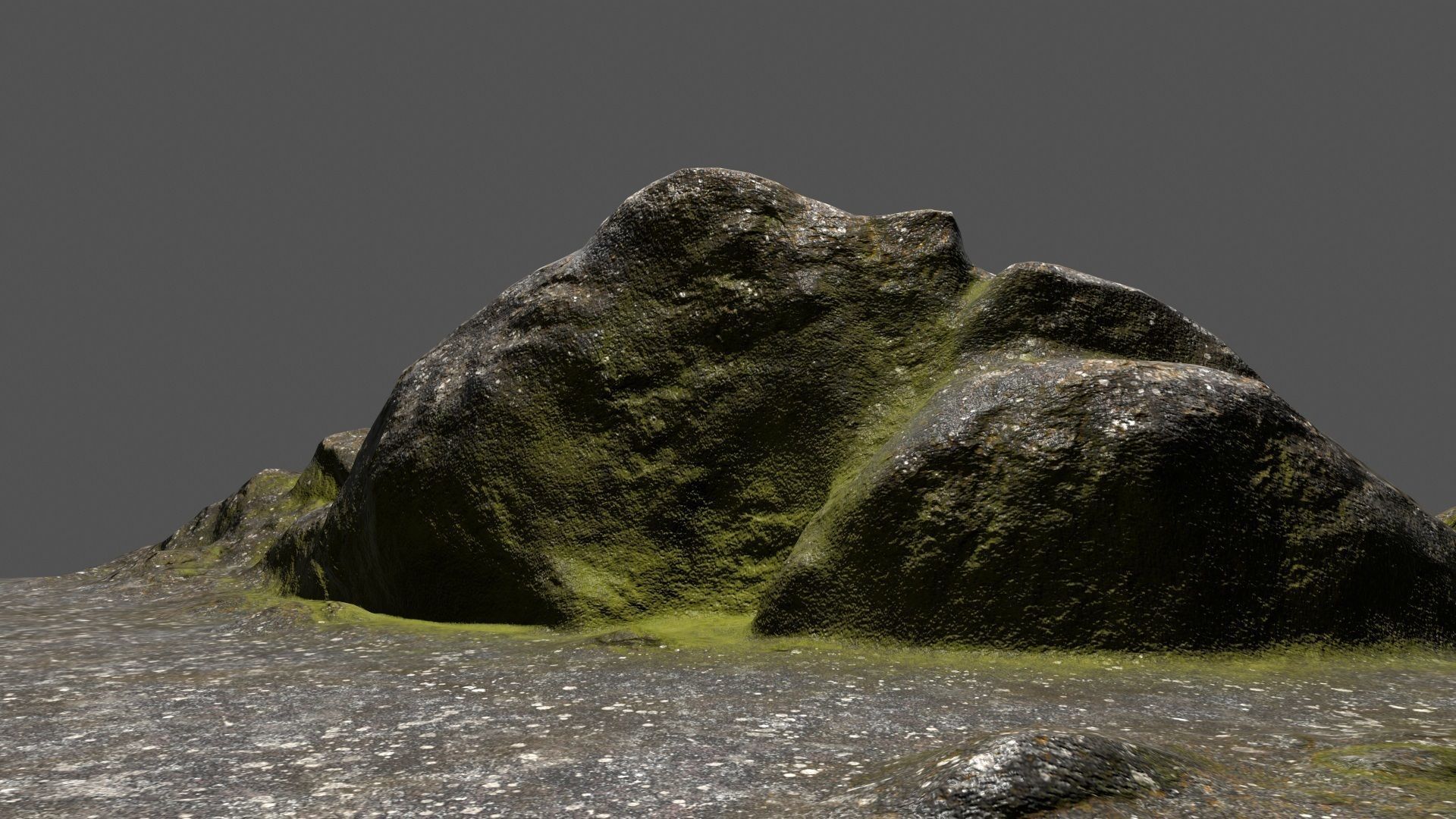 Rock mountain with grass on top Low-poly 3D model_26