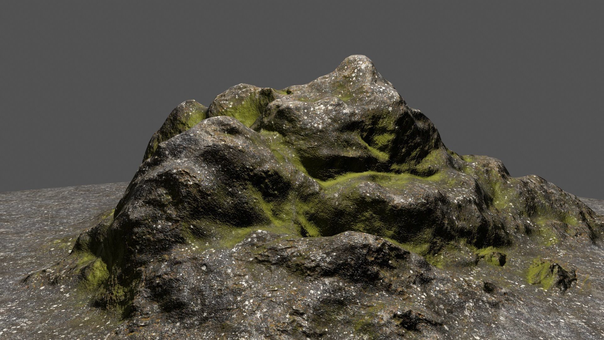 Rock mountain with grass on top Low-poly 3D model_13