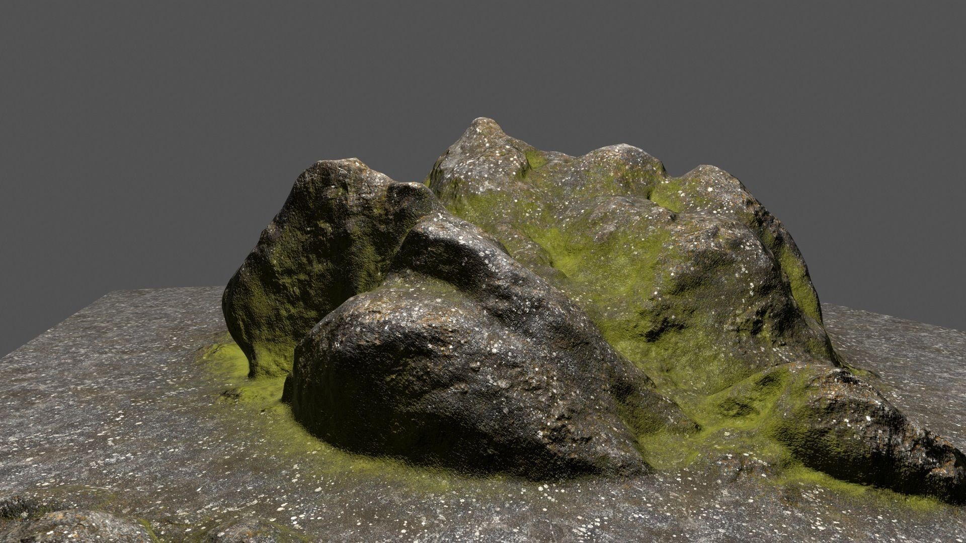 Rock mountain with grass on top Low-poly 3D model_5