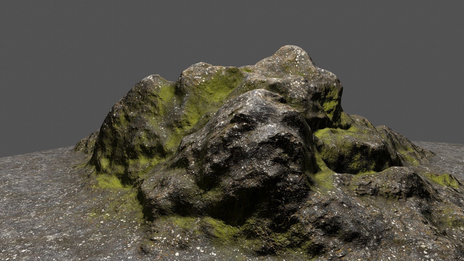 Rock mountain with grass on top Low-poly 3D model_12