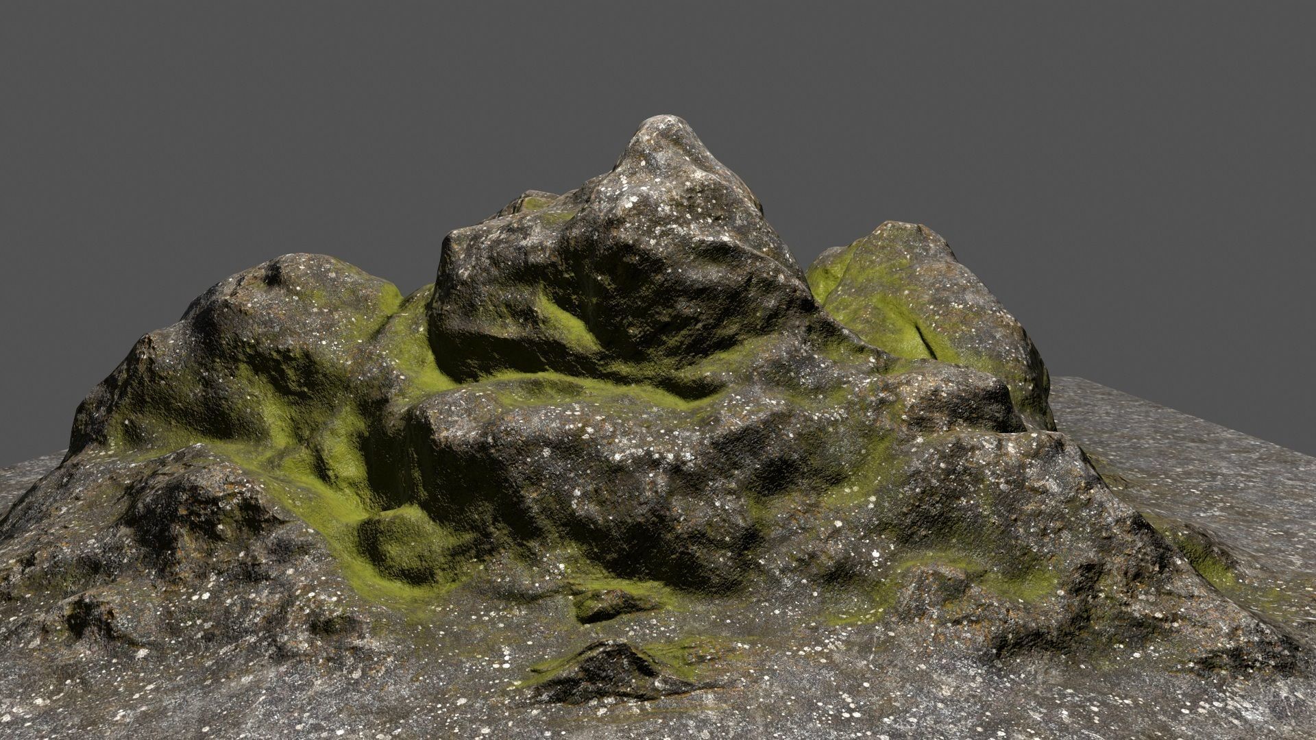 Rock mountain with grass on top Low-poly 3D model_11