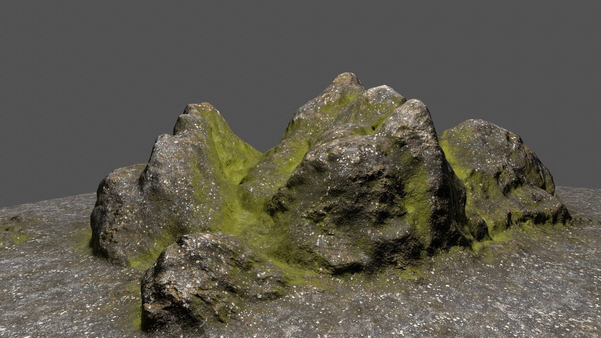Rock mountain with grass on top Low-poly 3D model_3