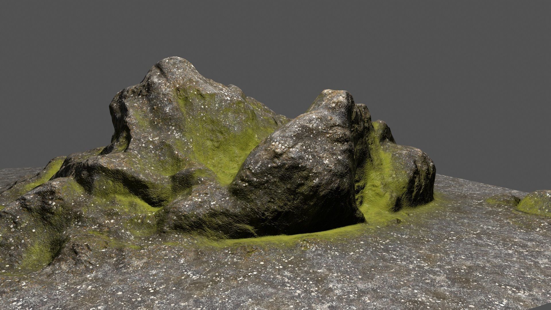 Rock mountain with grass on top Low-poly 3D model_7