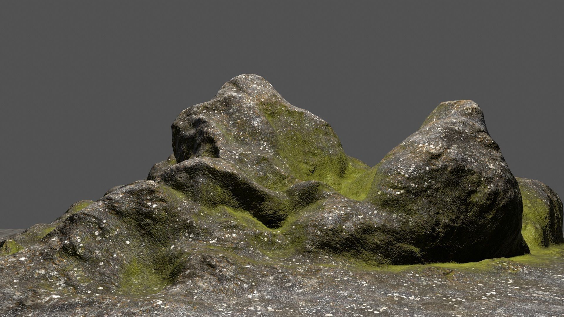 Rock mountain with grass on top Low-poly 3D model_17