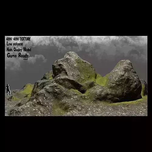 Rock mountain with grass on top