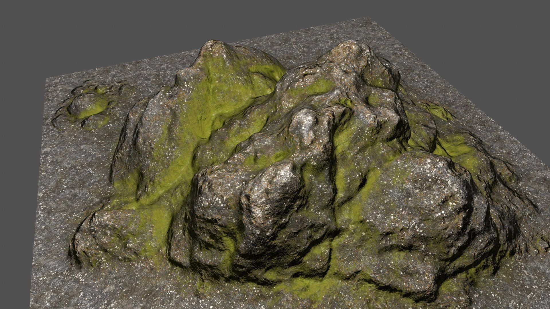 Rock mountain with grass on top Low-poly 3D model_19