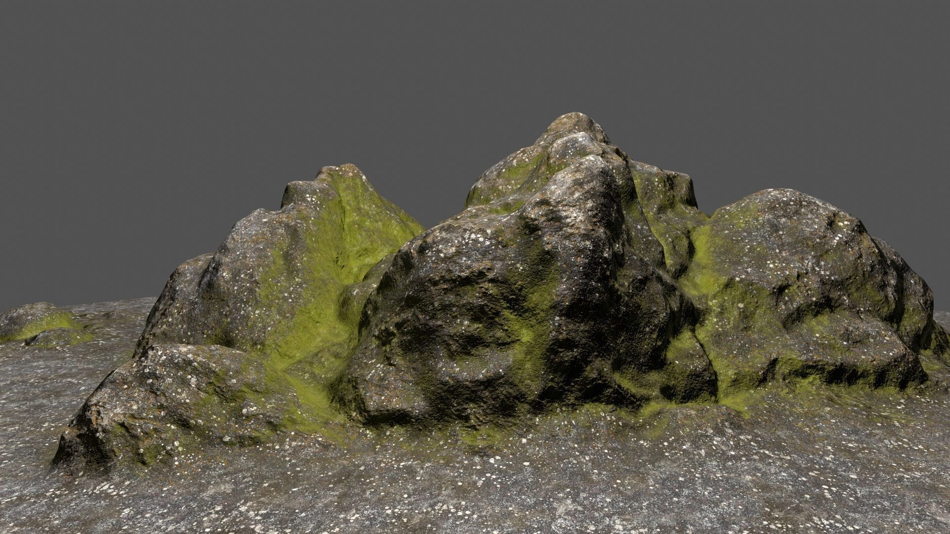 Rock mountain with grass on top Low-poly 3D model_2