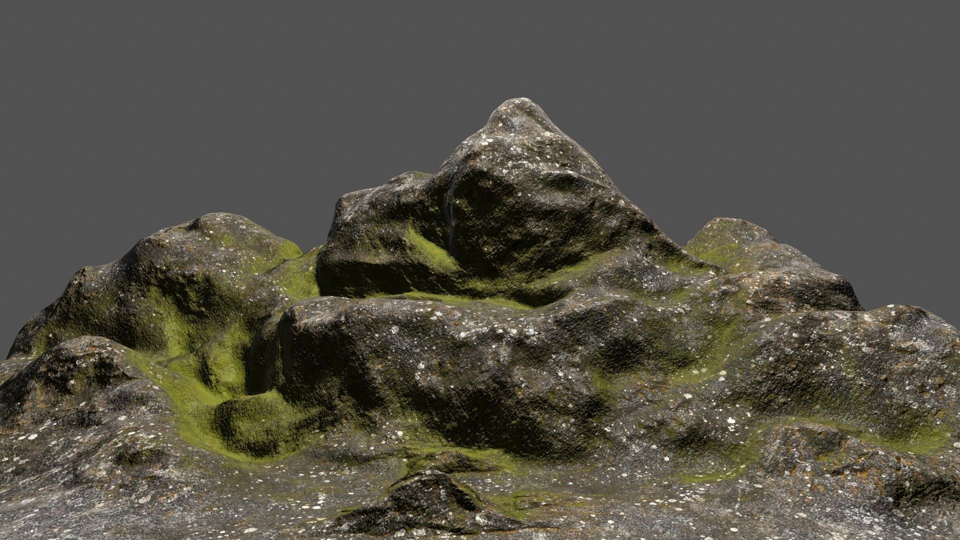 Rock mountain with grass on top Low-poly 3D model_24
