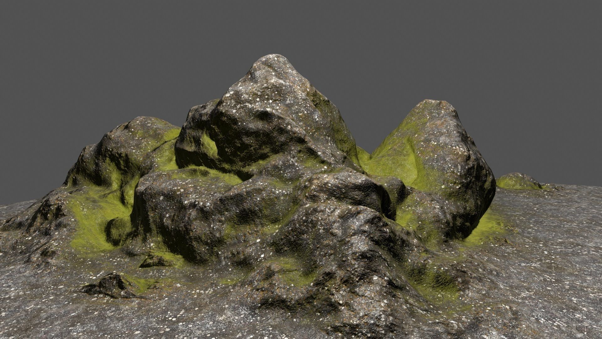 Rock mountain with grass on top Low-poly 3D model_15