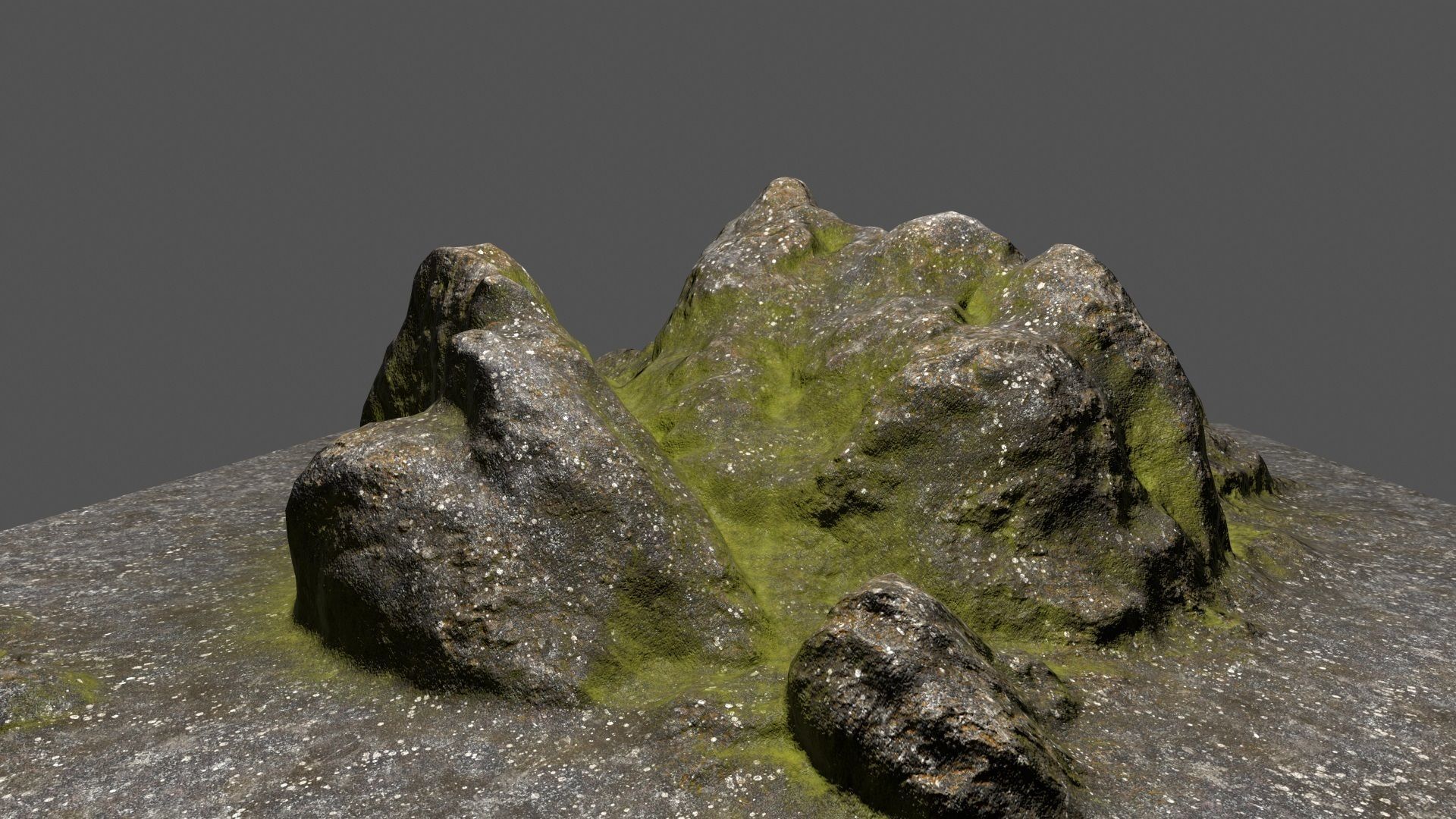 Rock mountain with grass on top Low-poly 3D model_4