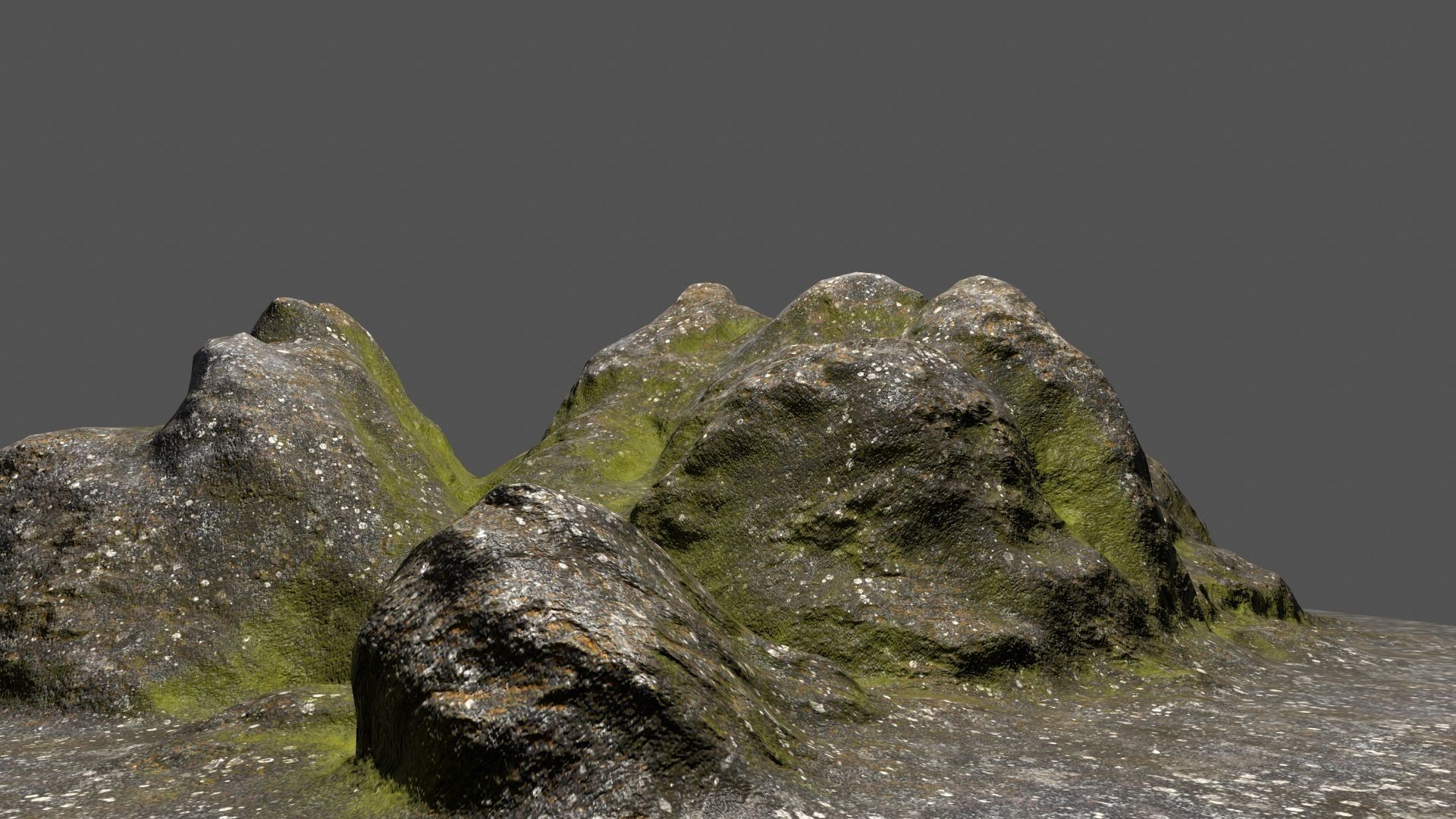 Rock mountain with grass on top Low-poly 3D model_22