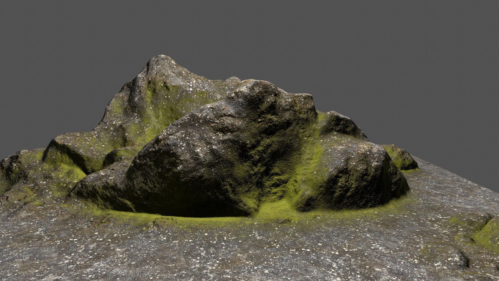 Rock mountain with grass on top Low-poly 3D model_10