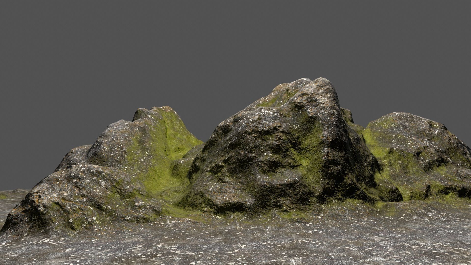 Rock mountain with grass on top Low-poly 3D model_23