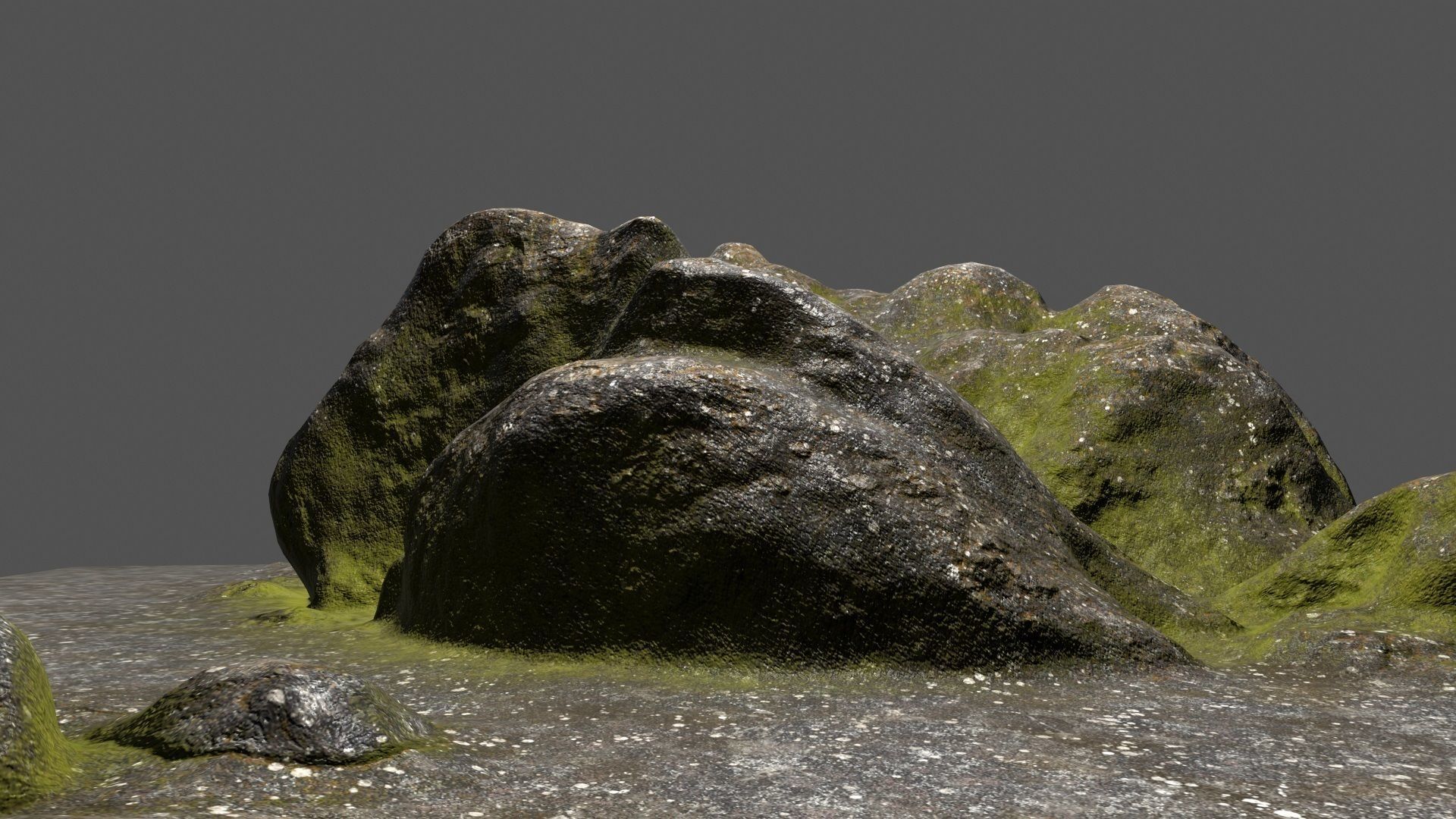 Rock mountain with grass on top Low-poly 3D model_25