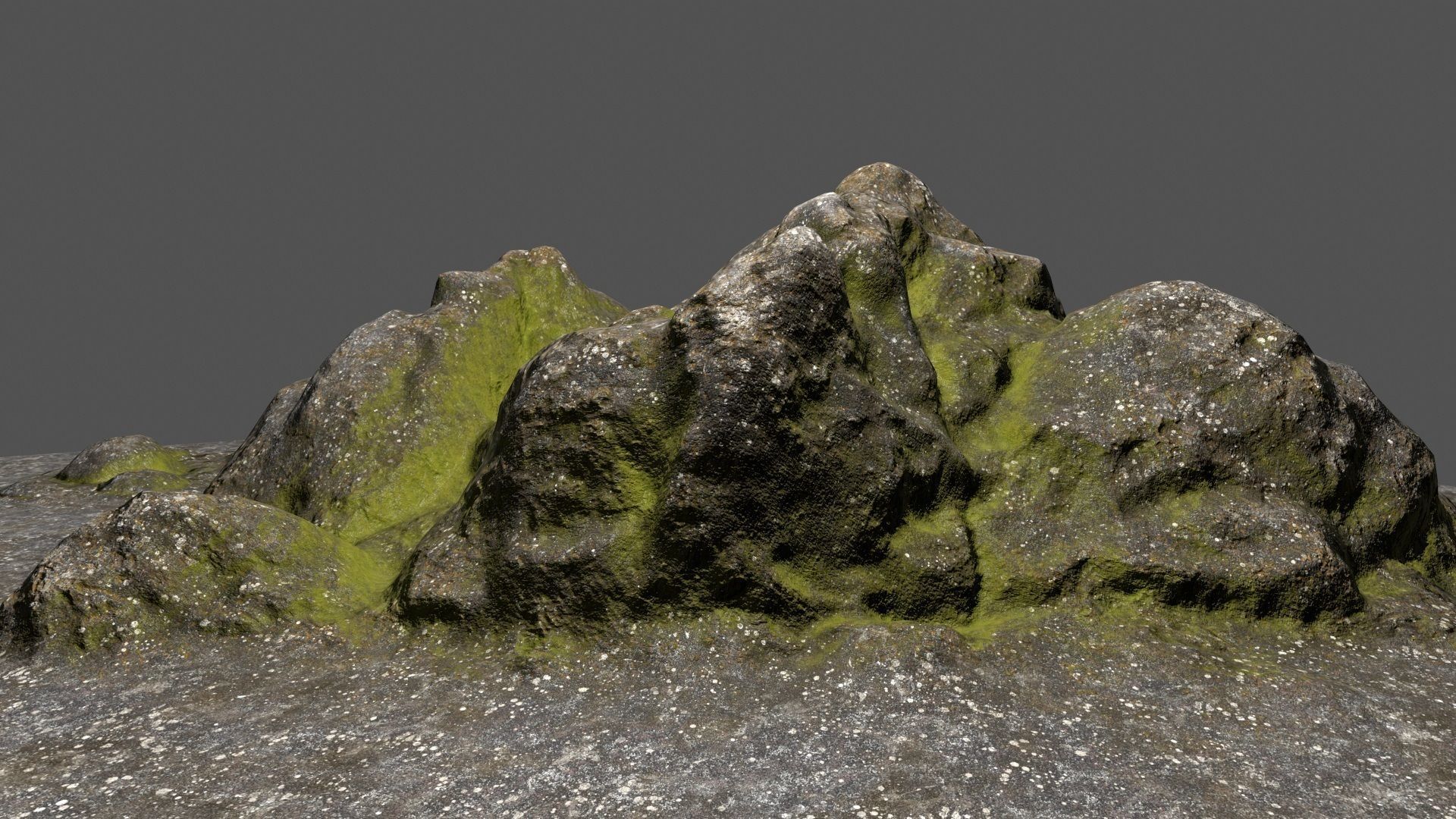 Rock mountain with grass on top Low-poly 3D model_16