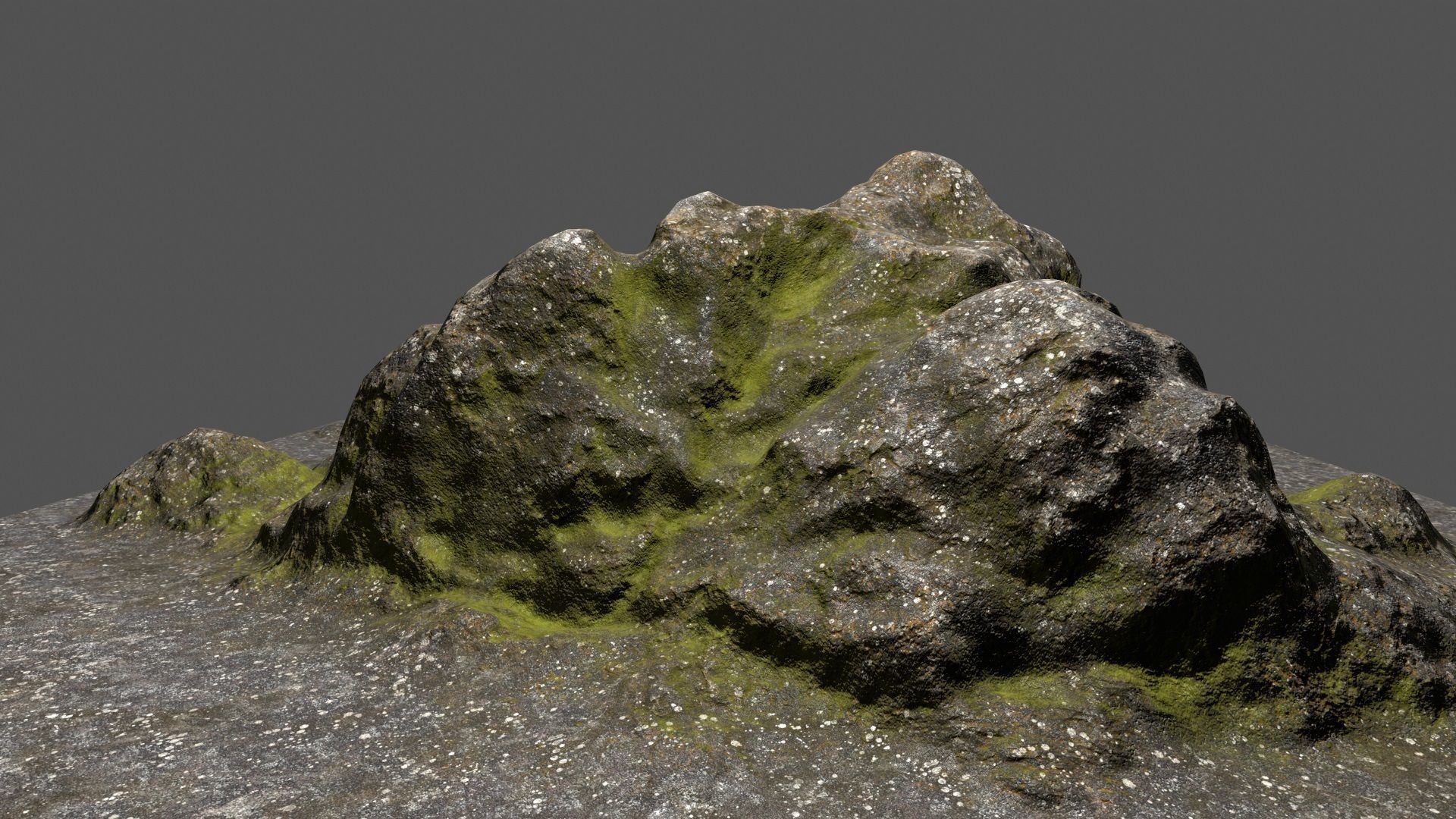 Rock mountain with grass on top Low-poly 3D model_14