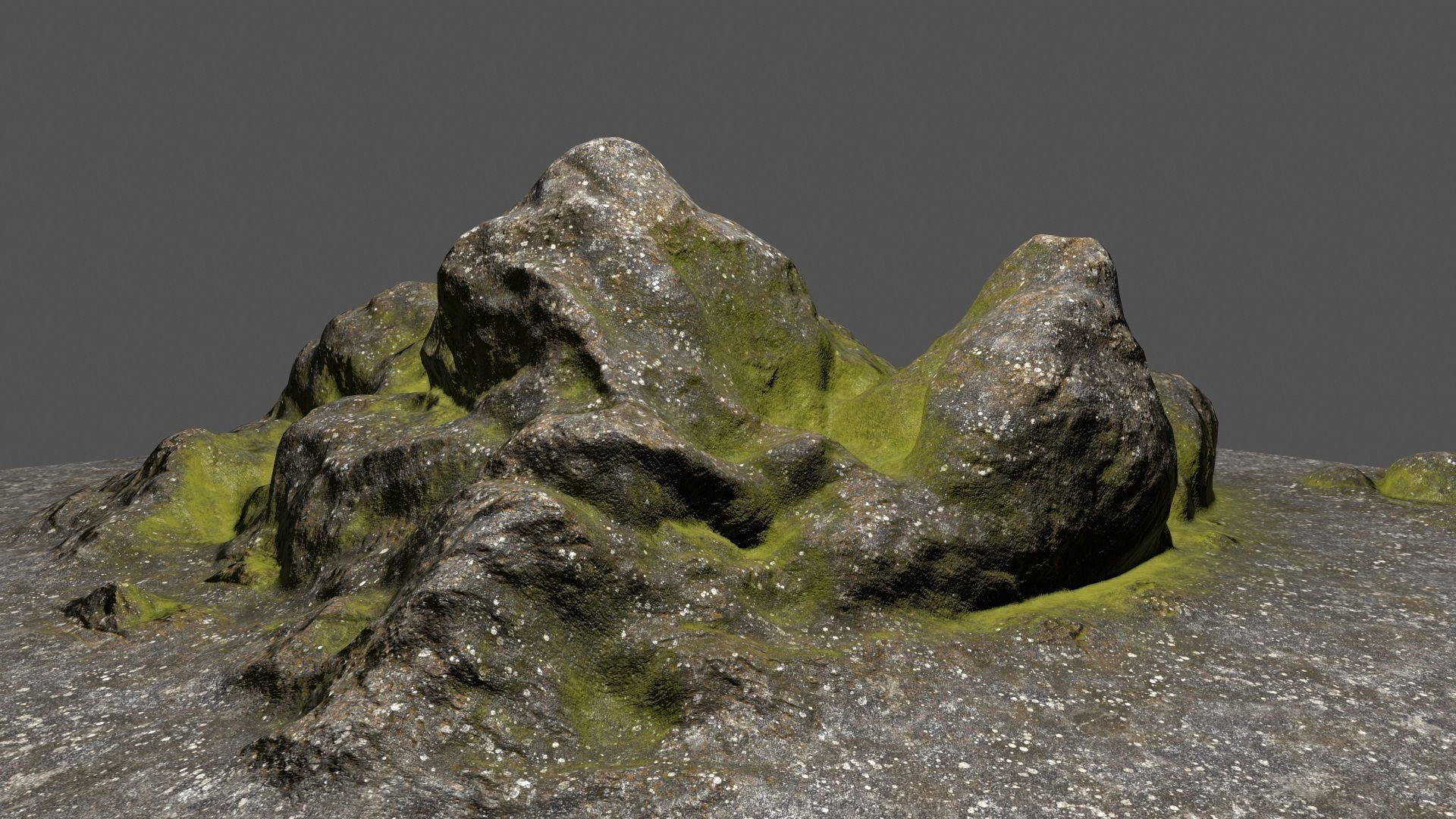 Rock mountain with grass on top Low-poly 3D model_9