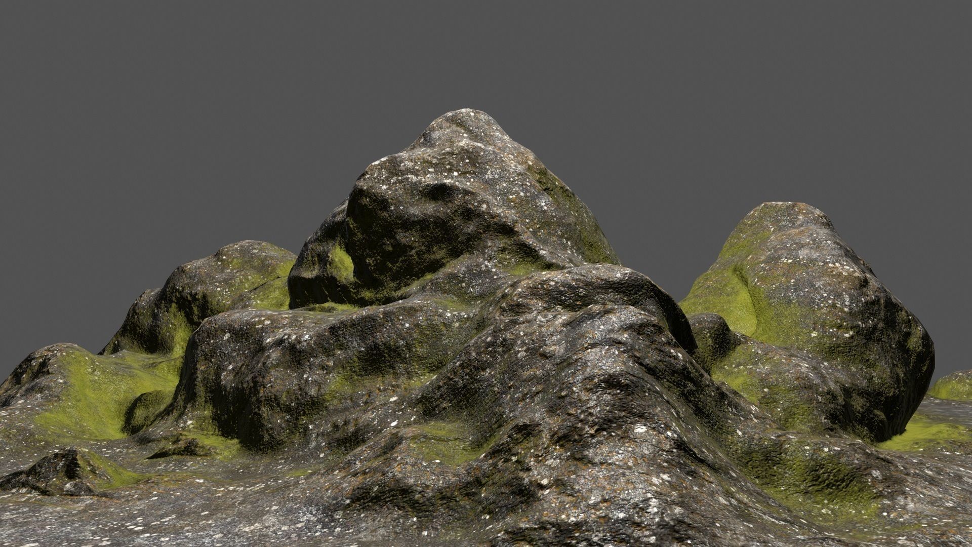 Rock mountain with grass on top Low-poly 3D model_20