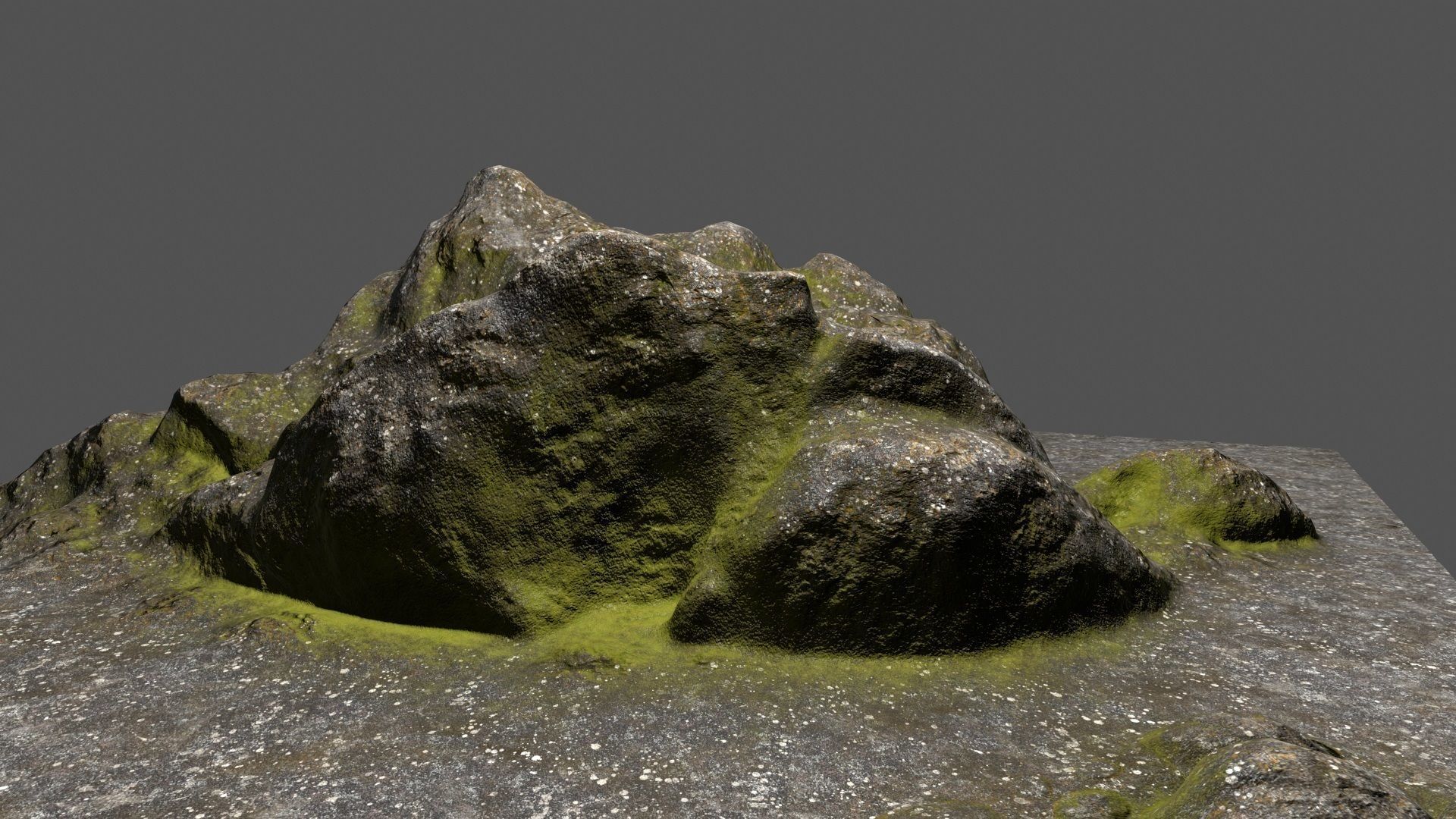 Rock mountain with grass on top Low-poly 3D model_8