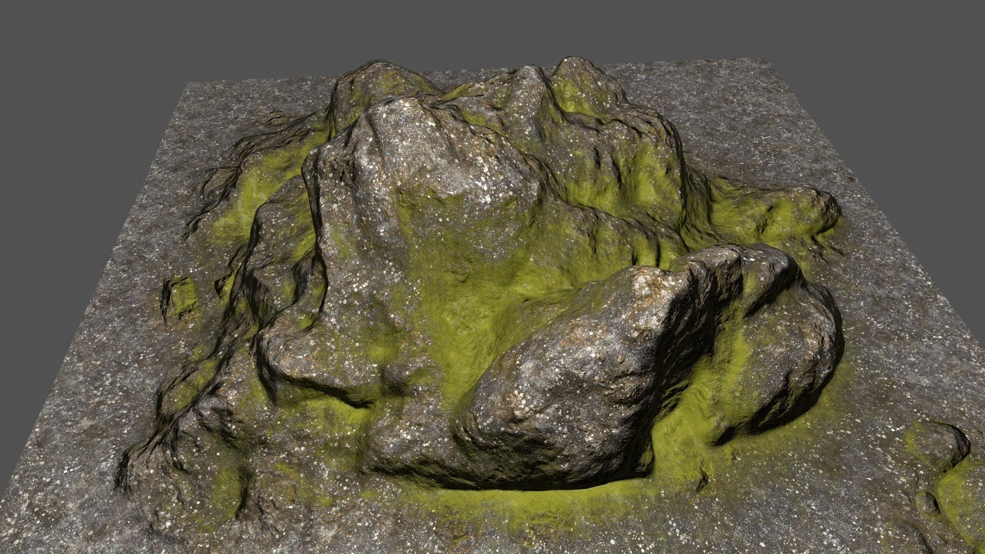 Rock mountain with grass on top Low-poly 3D model_18