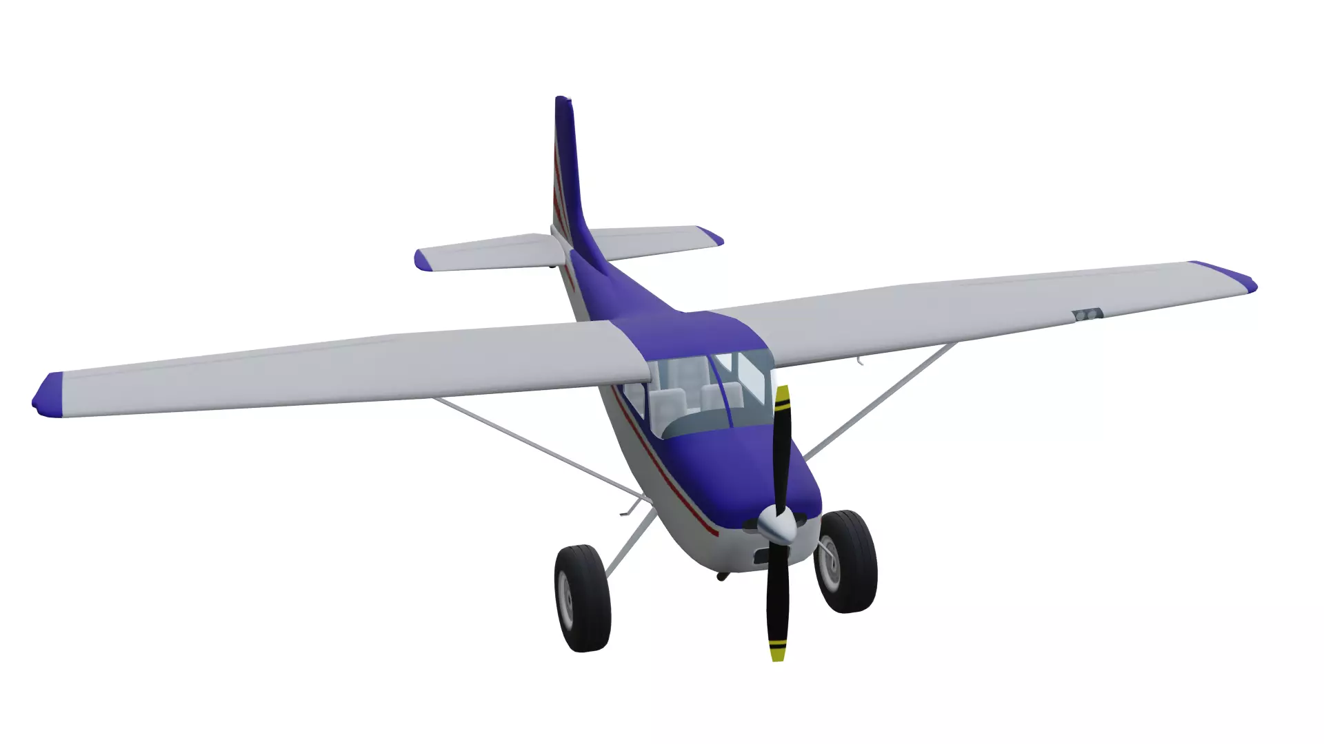 Cessna 180 Skywagon Low-poly 3D model