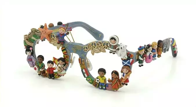 Nations Kids Cartoon Glasses 3D Model