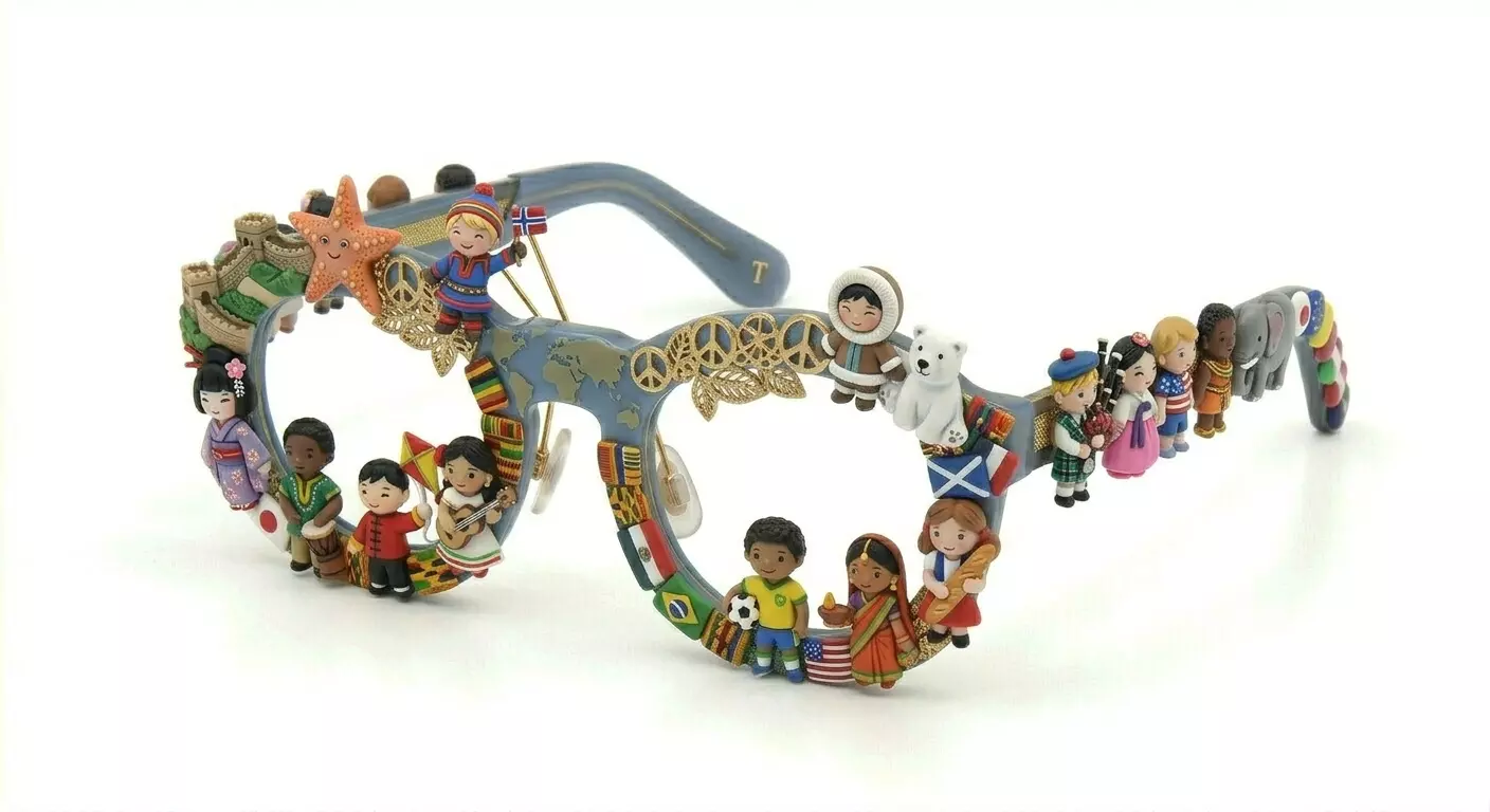 Nations Kids Cartoon Glasses 3D Model 3D print model