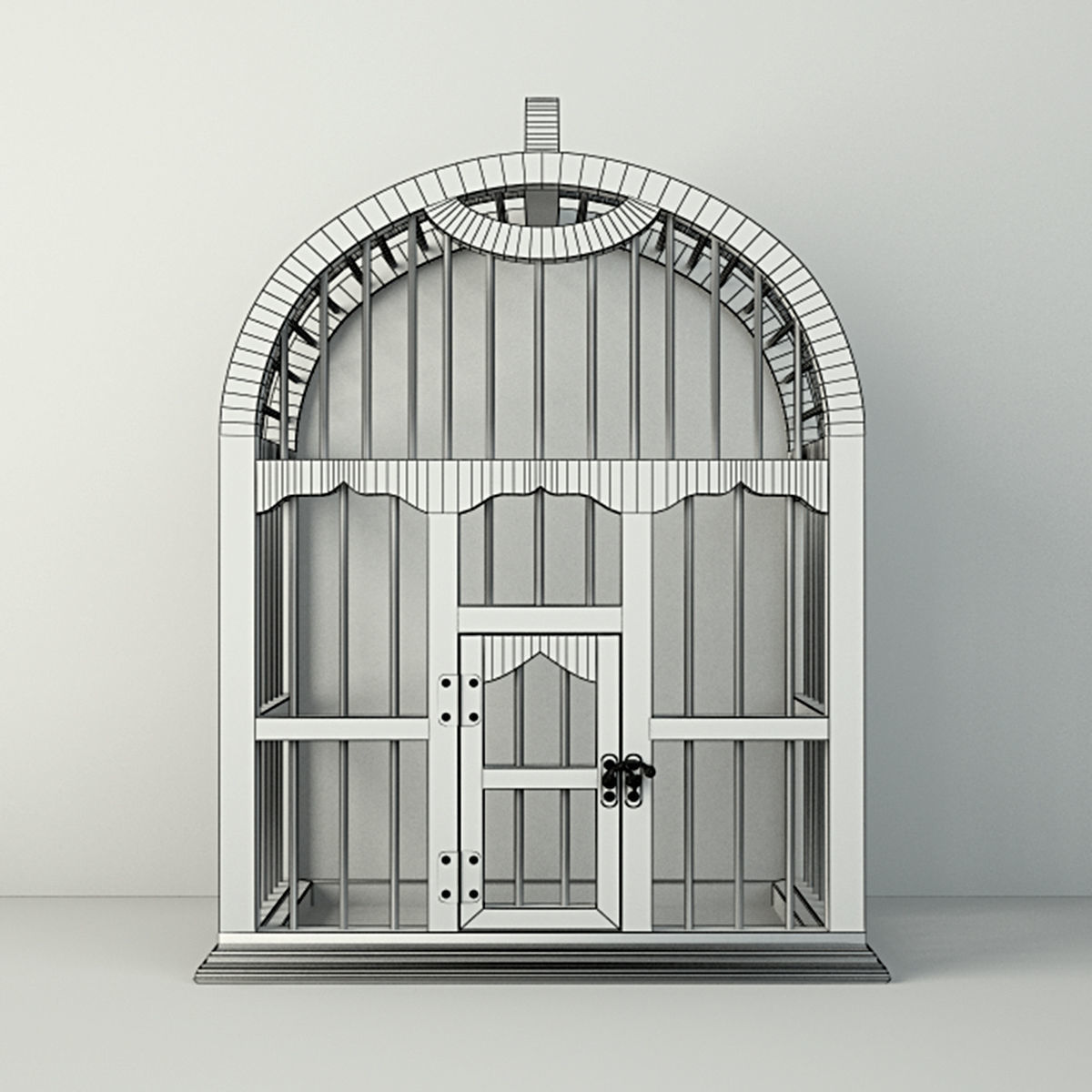 Decorative Cage with Mirror by ZARA HOME 3D model_3