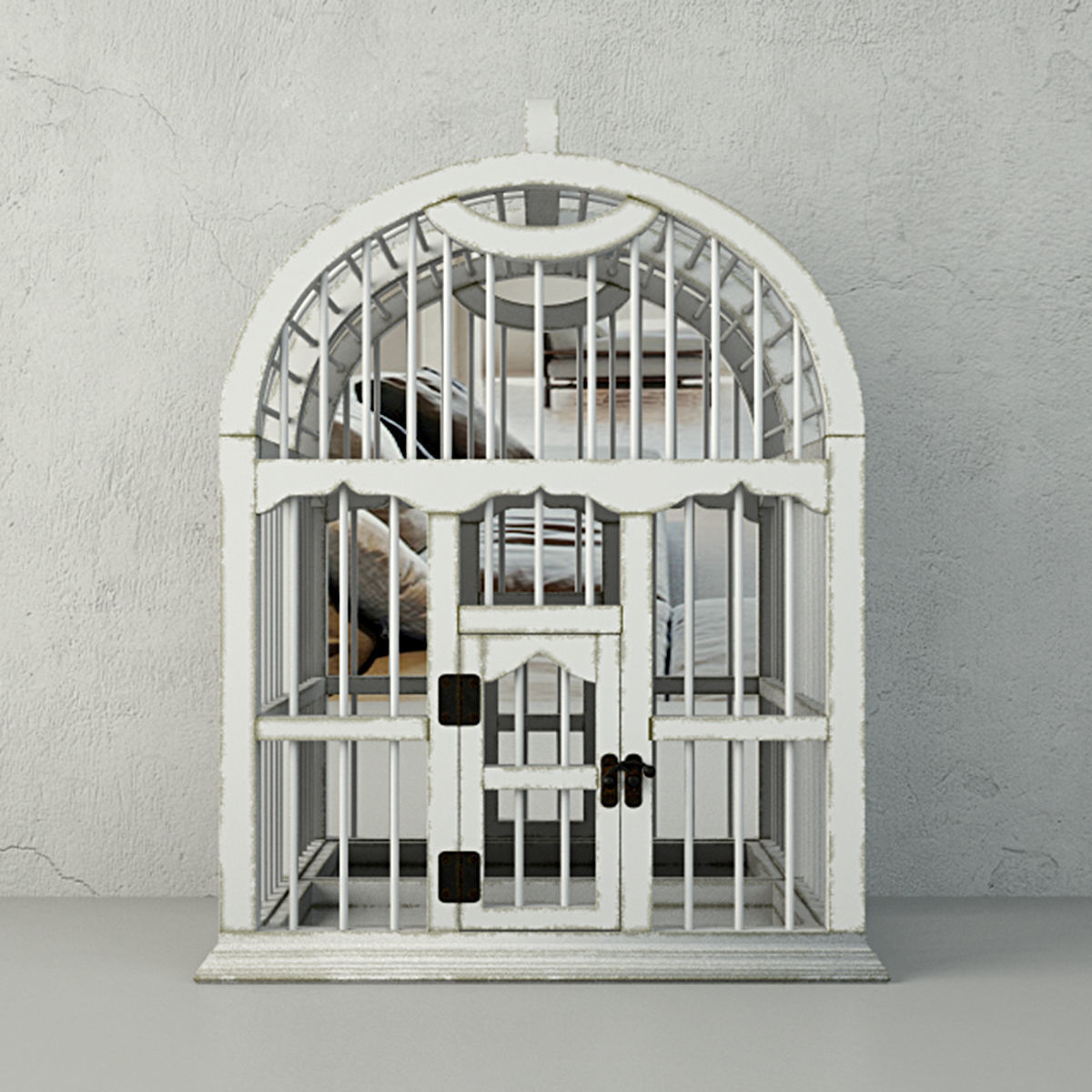 Decorative Cage with Mirror by ZARA HOME 3D model_2