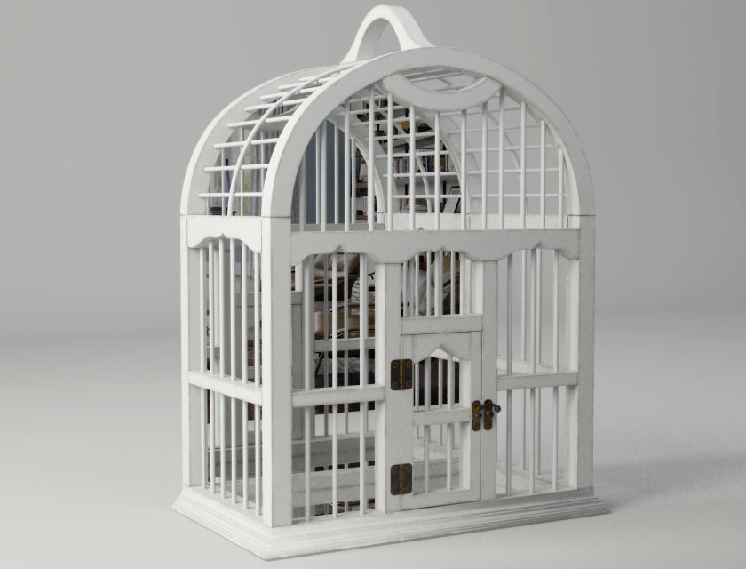 Decorative Cage with Mirror by ZARA HOME 3D model_4