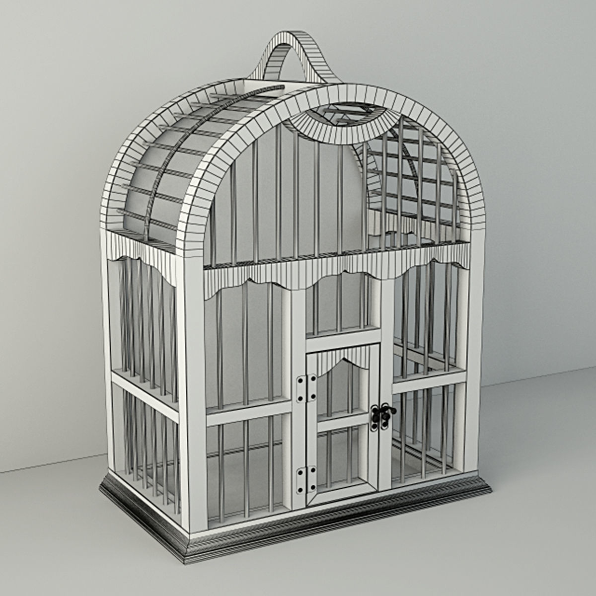 Decorative Cage with Mirror by ZARA HOME 3D model_1