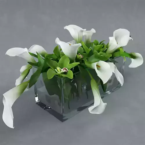 bouquet in glass vase