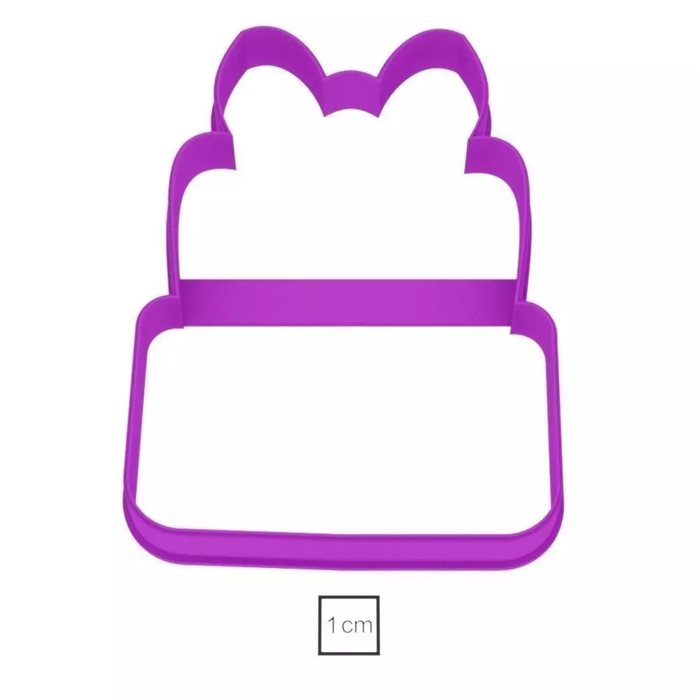 Cake with bow professional cookie cutter Free 3D print model