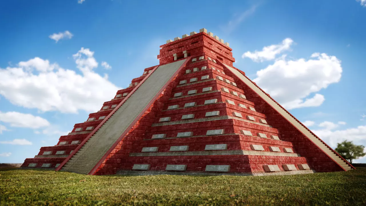 Kukulkan Pyramid Mexico 3D model_0