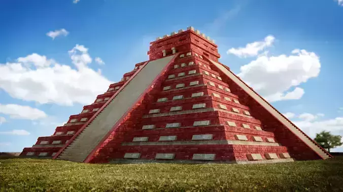 Kukulkan Pyramid Mexico 3D model