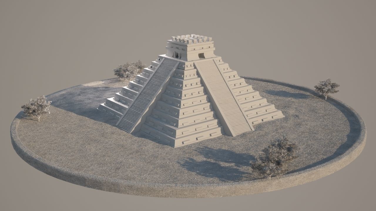 Kukulkan Pyramid Mexico 3D model_2