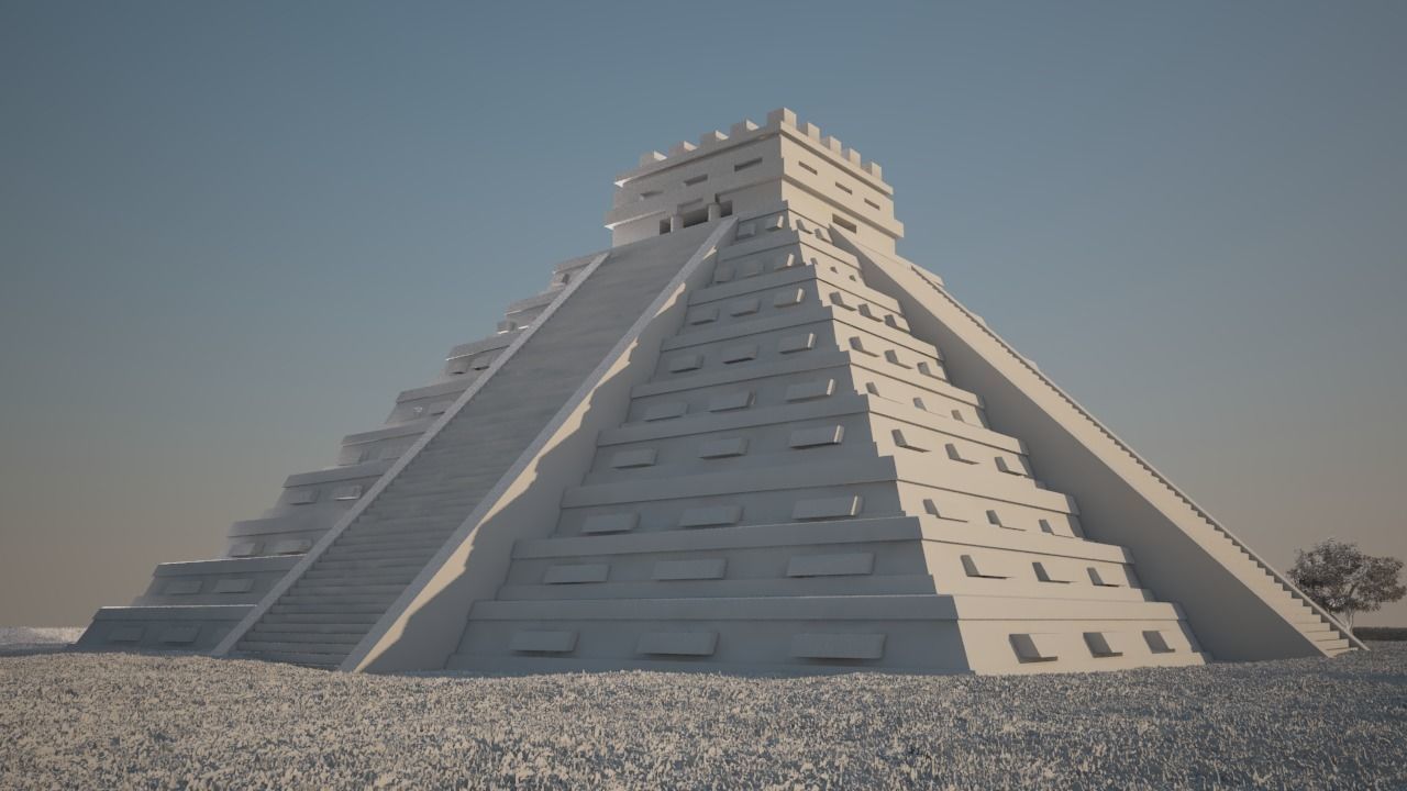 Kukulkan Pyramid Mexico 3D model_1