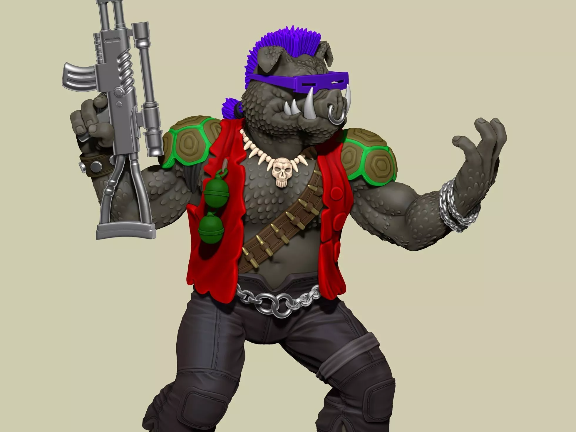 Bebop Retro Mutant Warthog Raider TMNT 1987 3D print model