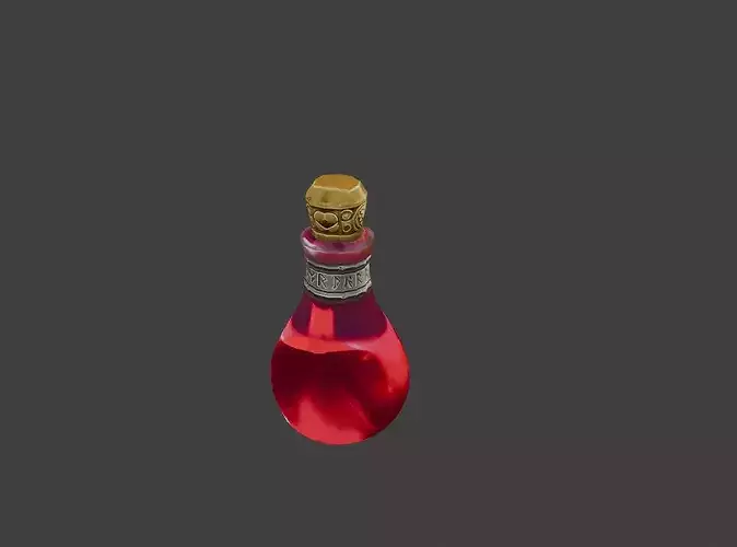 Fantasy Red Health Potion - low poly game asset