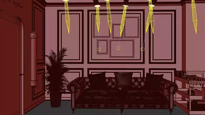 Barber shop interior  3D model 7