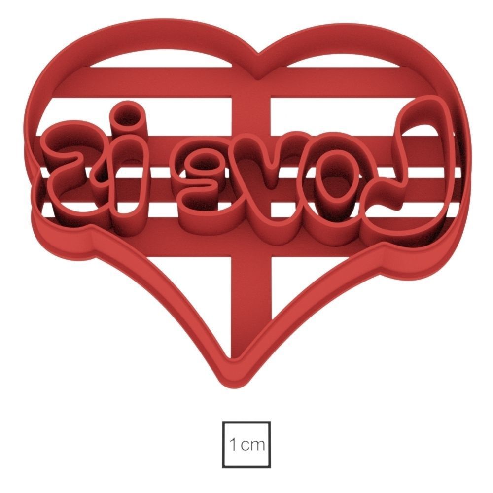 Stamp LOVE IS cookie cutter for professional  Free 3D print model_1