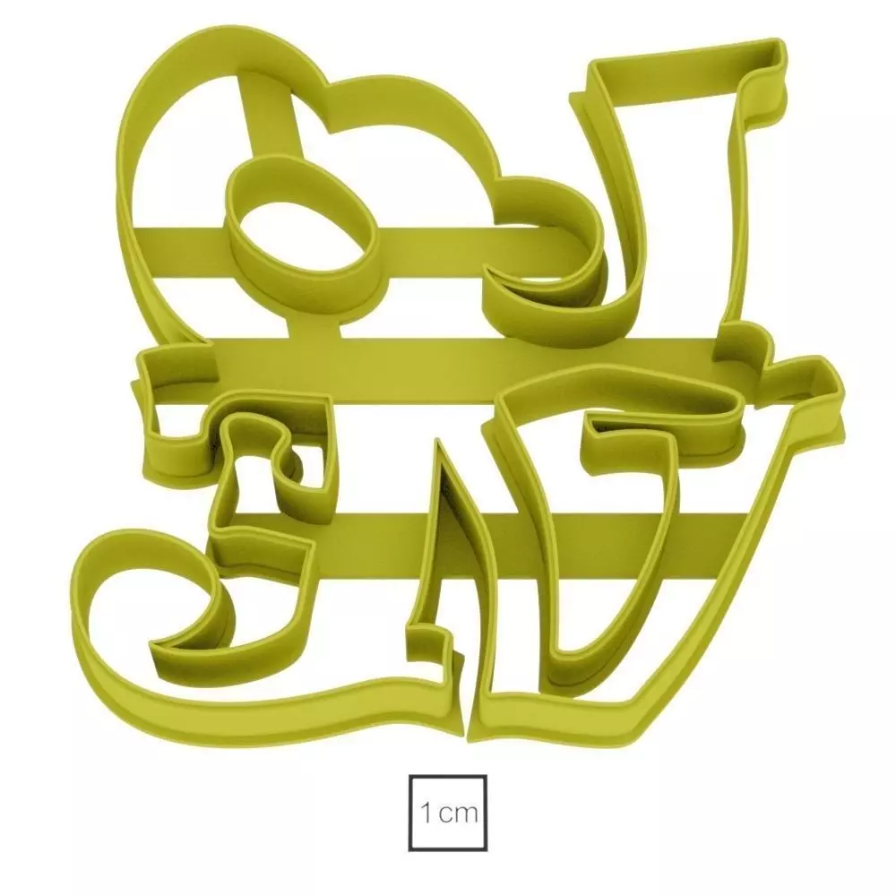 Stamp Love 2 cookie cutter for professional Free 3D print model