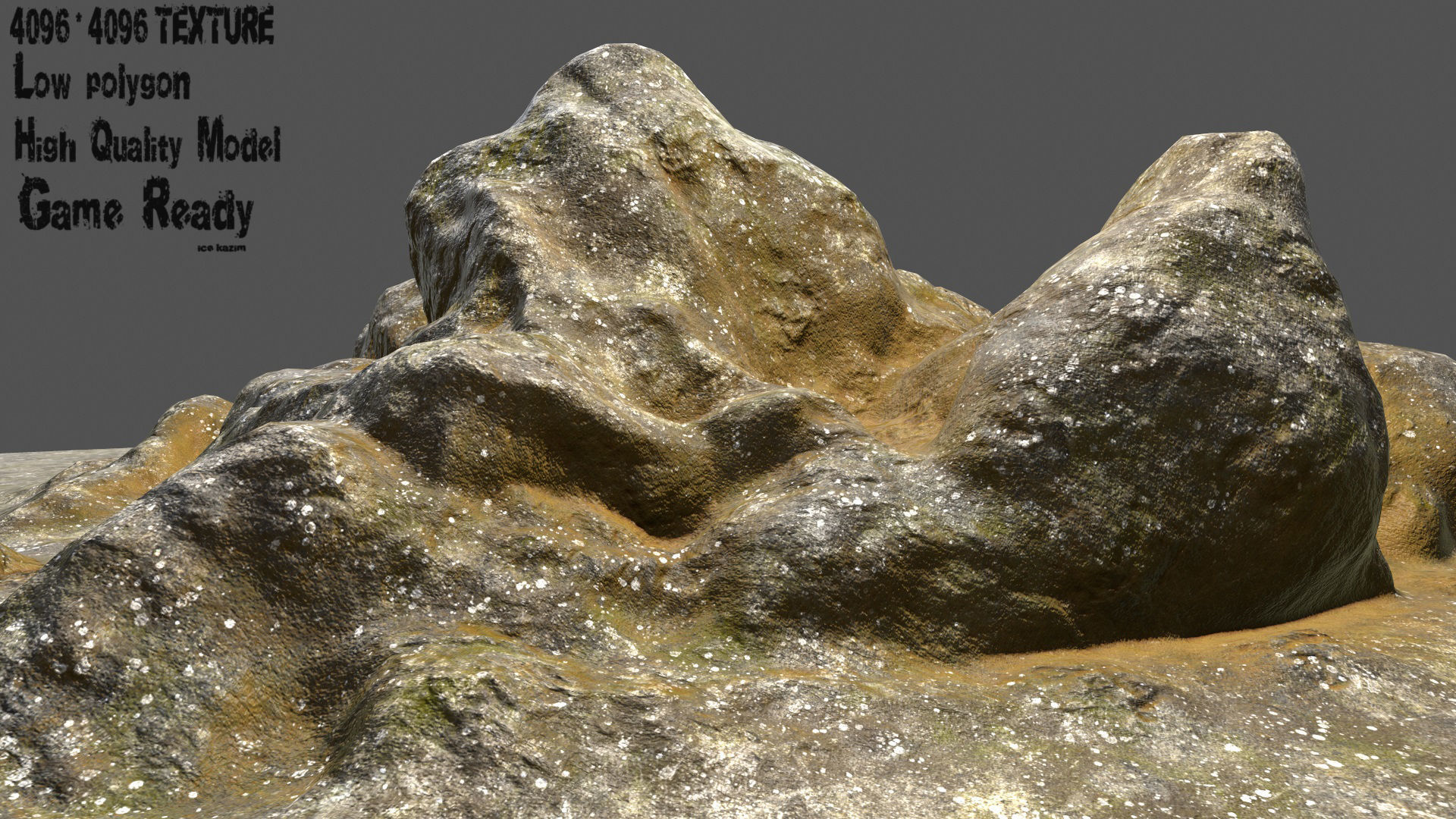 Rock Low-poly 3D model_1