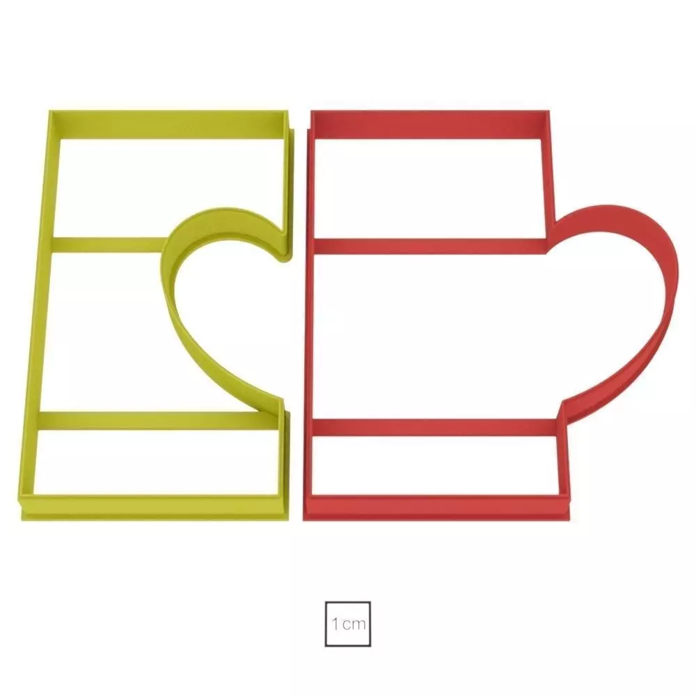 Card Two halves of the heart professional cookie cutters Free 3D print model