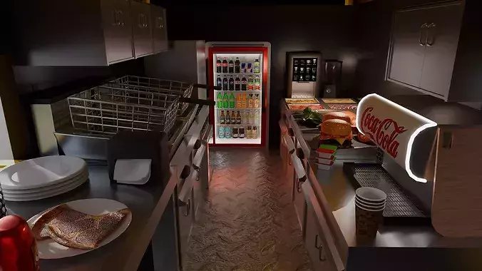 Food Truck Street Kitchen Mobile Catering Vehicle 3D model 4