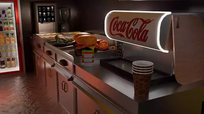 Food Truck Street Kitchen Mobile Catering Vehicle 3D model 6