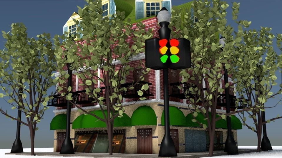 modern building Free 3D model_0